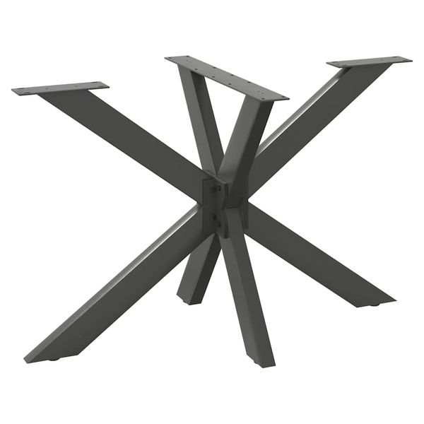 vidaXL Noha jedálenského stola v tvare pavúka, antracitová 120x68x(72-73) cm, oceľ