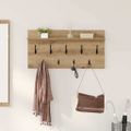 vidaXL Vešiak na stenu Nástenná montáž Remeselný dub 80 x 40 x 12 cm