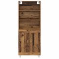 vidaXL Highboard Staré drevo 69,5 x 34 x 180 cm Kompozitné drevo