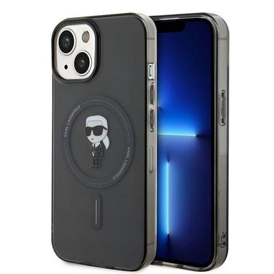 Obal Karl Lagerfeld pre iPhone 15 6,1" KLHMP15SHFCKNOK čierny hardcase IML Ikonik MagSafe