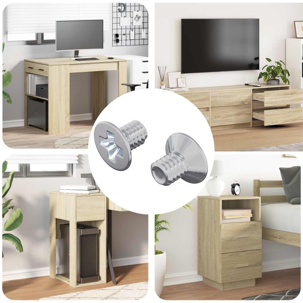 vidaXL Zápustné hlavy skrutiek 2 pcs Strieborná M4 x 6 mm Oceľ