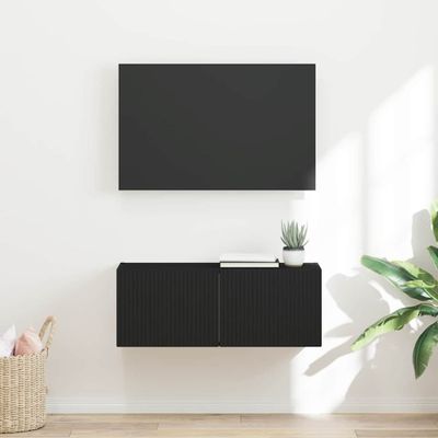vidaXL TV nástenná skriňa 78,5 x 31 x 29,5 cm Čierna Kompozitné drevo