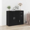 vidaXL Komoda čierna dub 91x29,5x75 cm, imitácia dreva