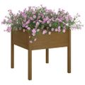 vidaXL Záhradné kvetináče 2 ks medovo-hnedé 70x70x70 cm borovicový masív