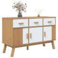 vidaXL Komoda OLDEN, bielo hnedá 114x43x73,5 cm, borovicový masív
