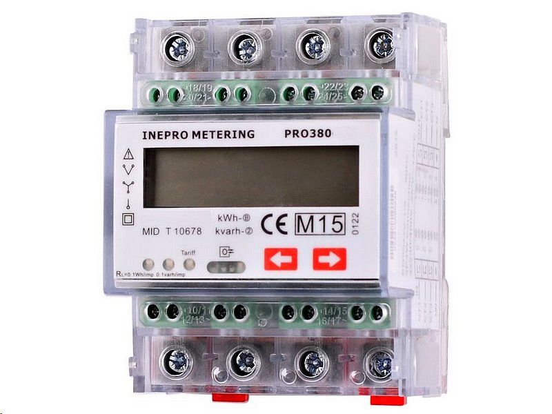 Elektromer 3F na DIN lištu trojfázový PRO380-MB 0,25-100A 2T MID