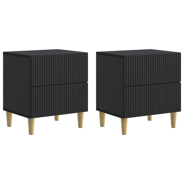 vidaXL Nočný stolík 2 pcs Čierna 43 x 34,5 x 48 cm Kompozitné drevo