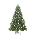 vidaXL Umelý vianočný stromček s 300 LED-i Zelená 180 cm PE a PVC