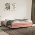 vidaXL Matrac s taštičkovými pružinami stredná tvrdosť ružový 160x210x20 cm zamat