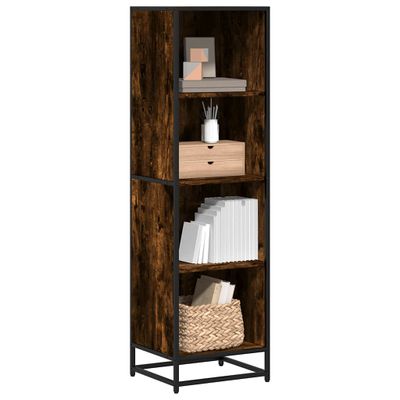 vidaXL Knižnica dymový dub 40x35x139 cm kompozitné drevo