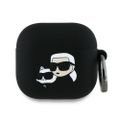 Obal Karl Lagerfeld pre AirPods 4 Silikónový Karl & Choupette Head 3D čierny