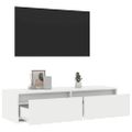 vidaXL TV skrinka s LED svetlami, biela 100X35,5x25 cm