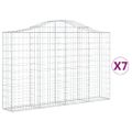 vidaXL Oblúkové gabionové koše 7 ks 200x30x120/140 cm pozink. železo