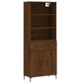 vidaXL Vysoká skrinka hnedý dub 69,5x34x180 cm spracované drevo