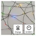 LED vianočný nano reťaz zelený, 7,5 m, vonkajší aj vnútorný, multicolor, časovač