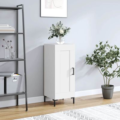 vidaXL Komoda biela 34,5x34x90 cm spracované drevo