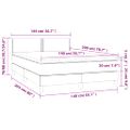 vidaXL Posteľný rám boxspring s matracom krémový 140x200 cm látka