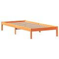 vidaXL Posteľ s knižnicou bez matraca vosková 75x190 cm borovica