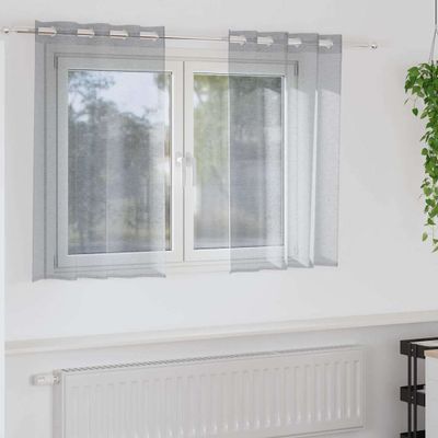 vidaXL Voile záclona 2 pcs Tmavo šedá 140 x 140 cm Polyester