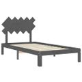 vidaXL Rám postele s čelom sivý 100x200 cm masívne drevo