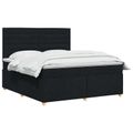 vidaXL Posteľ boxspring s matracom Čierna 140 x 190 cm Látka