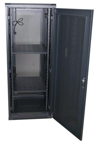 EUROCASE rack 32U/model GW6832/Stojaci serverový rozvádzač Rack, 32U, 800×600, voľne stojaci, čierny