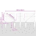 vidaXL Hexagonálny plot s stĺpom 25 x 0,6 m PVC potiahnutá oceľ Sivá