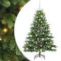 vidaXL Umelý vianočný stromček s 150 LED-i Zelená 150 cm PE a PVC