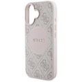 Obal Guess HC MagSafe PU 4G Circle s klasickým logom pre iPhone 16 ružový