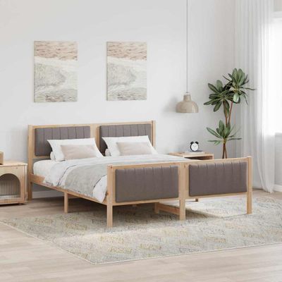 vidaXL Rám postele Hnedá a taupe 150 x 200 cm Borovicový masív