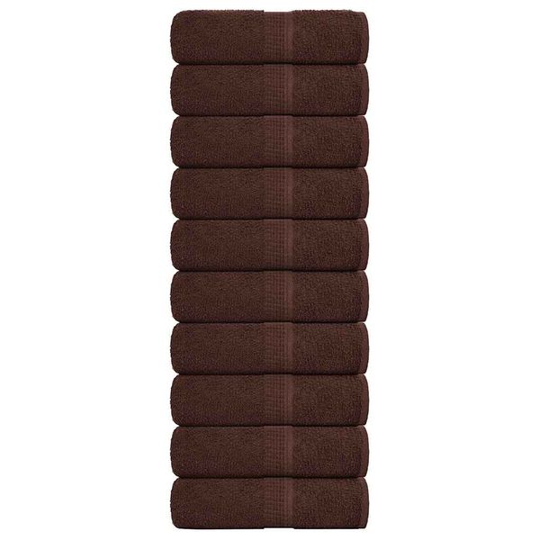 vidaXL Uteráky pre hostí FROGN 10 ks hnedé 30x50 cm 360 g/m²