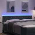 vidaXL LED hlavová doska s LED pásikmi Tmavo šedá 180 cm Zamat