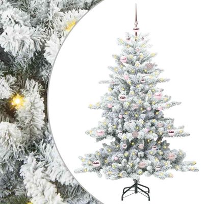 vidaXL Umelý Sklápací Vianočný Stromček Biela 150 cm PVC a oceľ
