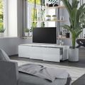 vidaXL TV skrinka, lesklá biela 120x34x30 cm, drevotrieska