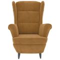 vidaXL Kreslo wingback s podnožkou hnedé zamatové