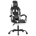 vidaXL Herná stolička s podnožkou čierna a biela umelá koža