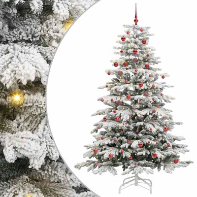 vidaXL Umelý Sklápací Vianočný Stromček Biela 210 cm PE a PVC