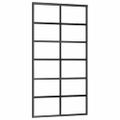 vidaXL Posuvné dvere s kovaním čierne 102x205 cm ESG sklo