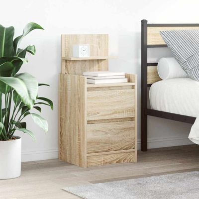 vidaXL Nočný stolík s 2 zásuvkami dub sonoma 38x34x80 cm
