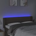 vidaXL Čelo postele s LED sivohnedé 147x16x78/88 cm látka