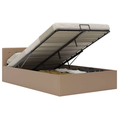 vidaXL Hydraulický posteľný rám+úložný priestor, umelá koža 120x200 cm