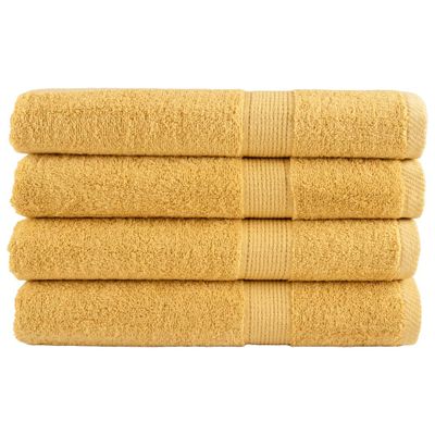 vidaXL Prémiové uteráky SOLUND 4 ks zlaté 100x200 cm 600 g/m2