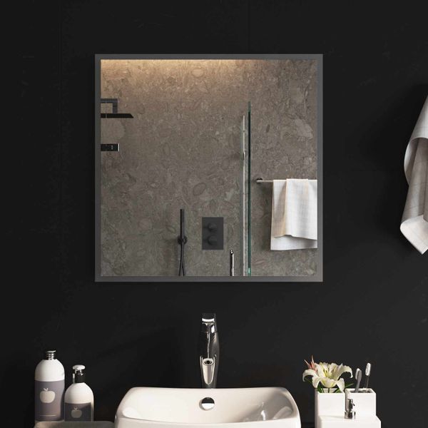 vidaXL Zrkadlo do kúpeľne s LED Priehľadná 60 x 60 cm tvrdené sklo