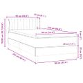 vidaXL Posteľný rám boxsping s matracom bledosivý 90x220 cm zamat