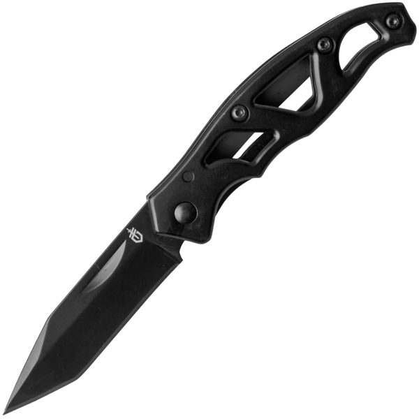 Gerber 31-003631 Paraframe Mini Black vreckový nôž 5,6 cm, celočierna, celooceľový