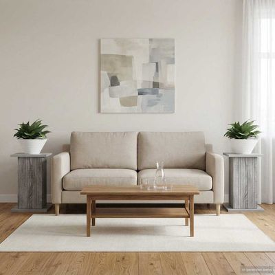 vidaXL Stojan na rastliny 2 pcs Sivá sonoma 30,5 x 30 x 43 cm