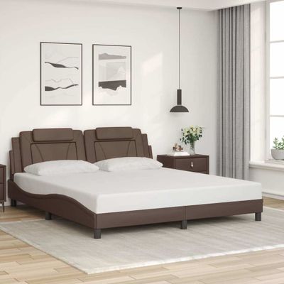 vidaXL Rám postele Viana bez matraca hnedý 180x200 cm umelá koža