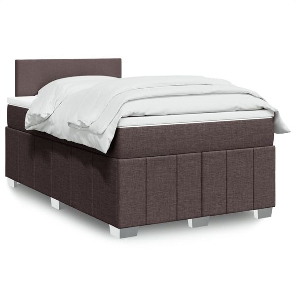 vidaXL Boxspring posteľ s matracom tmavohnedá 120x200 cm látka