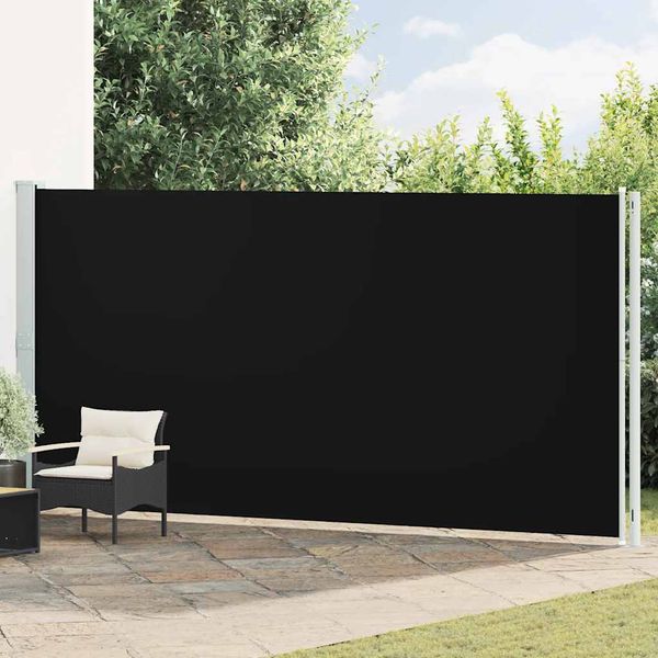 vidaXL Zaťahovacia bočná markíza na terasu 200x600 cm čierna