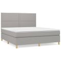 vidaXL Boxspring posteľ s matracom svetlosivá 100x200 cm látka